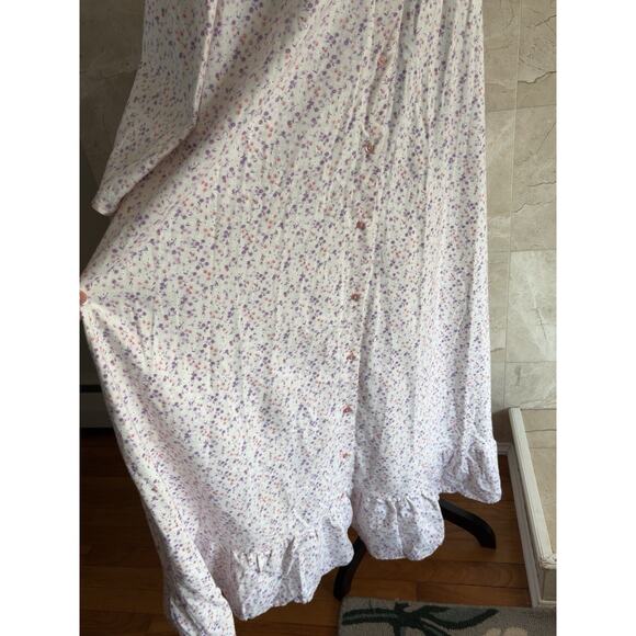 VTG 80s Avon Flannel Nightgown - M, Purple Soft Modest Grannycore Cottagecore - Picture 8 of 13